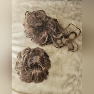 Elegant Light Ash Brown Mixed Golden Brown Scrunchie Hair Extensions